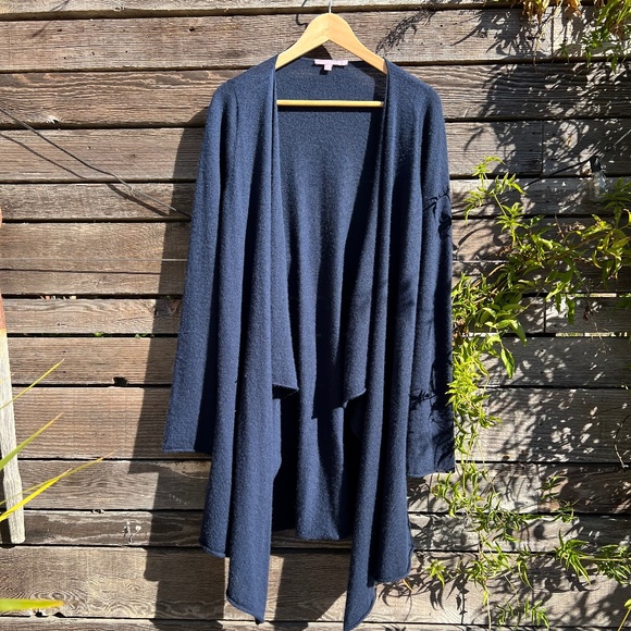 Calypso 100% Cashmere Navy Cardigan - Size L - Picture 1 of 6